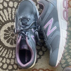 New Balance 460tech Gray and Purple Sneakers with Breathable Mesh